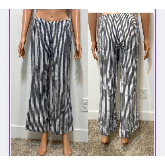 Tory Burch 2 linen side zip striped pant P3 2894 - Picture 14 of 14